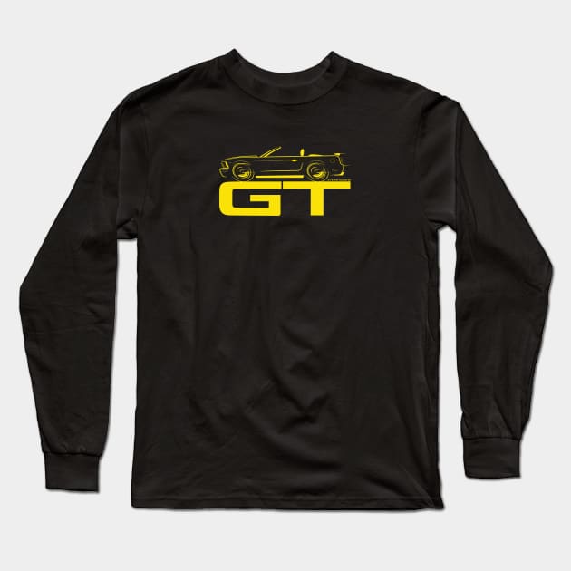 2005 - 2014 Mustang GT Convertible Yellow Long Sleeve T-Shirt by PauHanaDesign